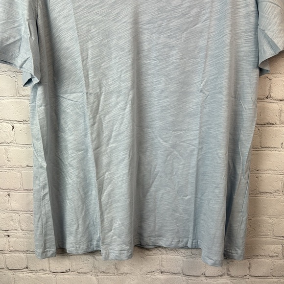 BloomChic Blue Heather Ruffle Sleeve V Neck T-Shirt Size Large - Picture 5 of 6